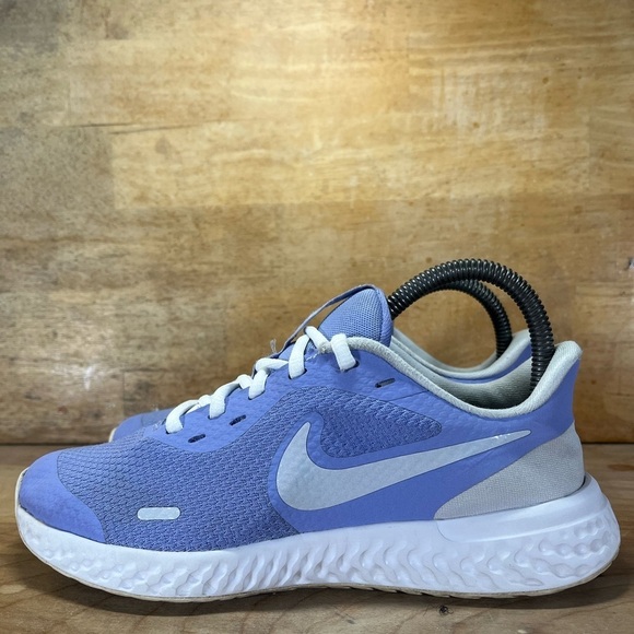 Nike Revolution 5 Womens Size 6.5 (5Y) Running Shoes Sneakers Thistle Blue/White - Picture 3 of 9